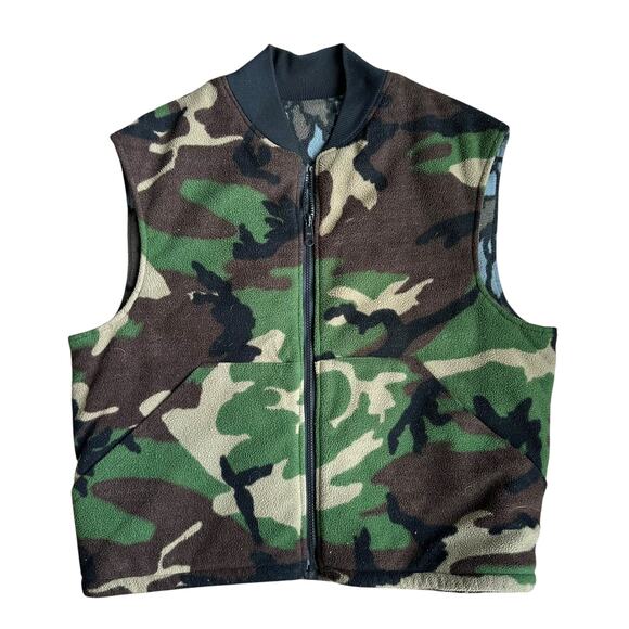 Vintage 90s Cabela's Trebark Reversible Camo Vest Mens XL - Picture 1 of 4